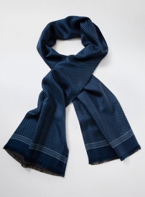 Sjaal met stippenpatroon marineblauw