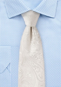 Zakelijke stropdas Elegant Paisley motief Oud Wit