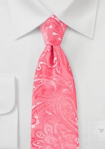 Krawatte elegantes Paisleymuster koralle