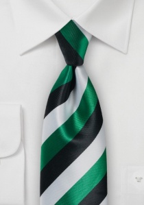 Krawatte Streifen grün perlweiß schwarz