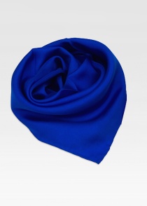 Dames sjaal zijde koningsblauw monochroom