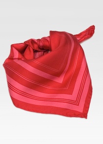 Dames sjaal streepjes-rand midden rood