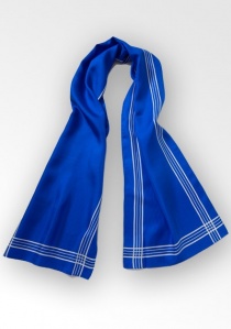 zijden sjaal streepjespatroon ultramarijn