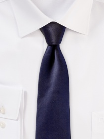Zijden stropdas elegante glans middernachtblauw