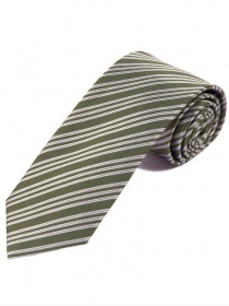 Stripe Business Tie Olive Pearl White