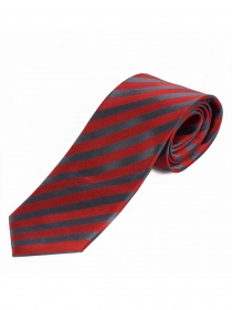 Zakelijke stropdas strepen antraciet rood