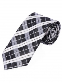 XXL stropdas ruit design wit nacht zwart