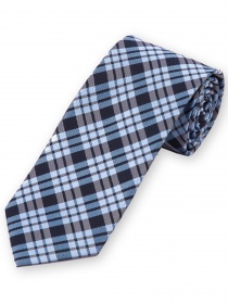 XXL stropdas ruit patroon marine lichtblauw