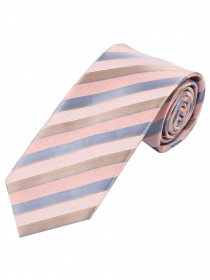 XXL stropdas streeppatroon roze lichtblauw zilver