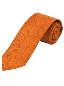 Extra smalle stropdas Paisley motief Oranje
