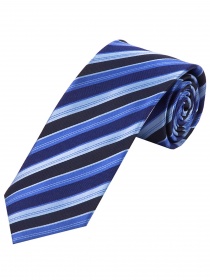 Heren stropdas streep design marineblauw ijsblauw