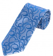 Schmale Krawatte Wellen-Dekor hellblau