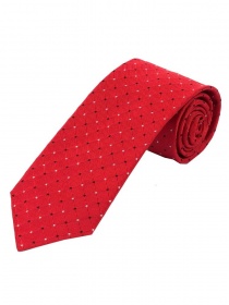 Heren smalle stropdas polka dot rood