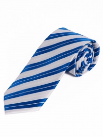 Stripe Tie Pearl White Royal Blue