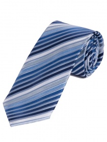 Stylische Krawatte streifengemustert himmelblau perlweiß nachtblau