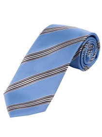 Modische Krawatte gestreift taubenblau weiß schwarz