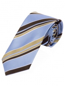 Stijlvolle zakelijke stropdas gestreept lichtblauw