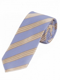 Opvallende smalle stropdas gestreept duifblauw