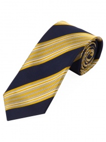 Schmale Krawatte stylisches Streifendesign  marineblau safran weiß