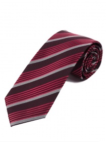 Prachtige stropdas streeppatroon donkerbruin rood