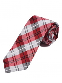 Glencheck design stropdas zilver rood