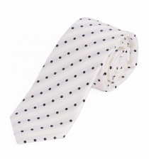 Overlangse stropdas polka dots wit