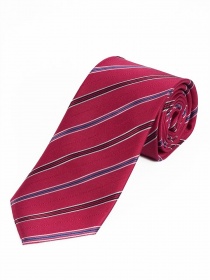 Krawatte Überlänge  modisches Streifen-Dessin rot weiß ultramarin