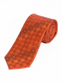 Lange zakelijke stropdas Oranje vierkante