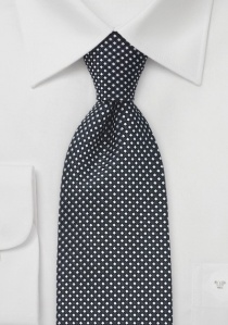  Extra lange stropdas in raster design diep zwart