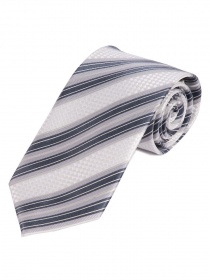 Heren stropdas lang stijlvol streepdesign wit