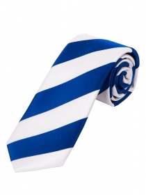 Lange stropdas blokstrepen blauw en wit