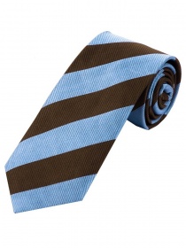 Lange zakelijke stropdas blok strepen lichtblauw