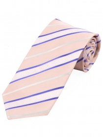 Lange stropdas stijlvol streepdesign roze wit