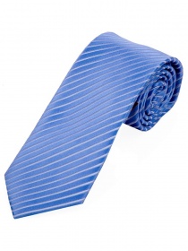Lange Krawatte dünne Streifen himmelblau schneeweiß