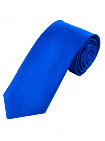 Lange zijden stropdas Effen Blauw