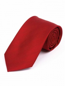 Überlänge Krawatte unifarben Streifen-Struktur rot