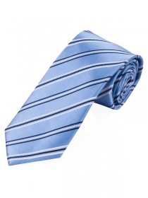 Lange zakelijke stropdas dunne lijnen lichtblauw