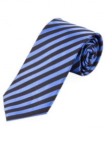 Lange stropdas blokstrepen lichtblauw en zwart