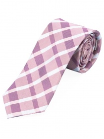 Lange Glencheckdesign-Krawatte rosa weiß