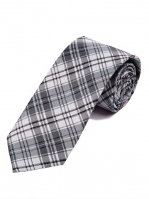 Lange zakelijke stropdas met glenzenpatroon Zwart
