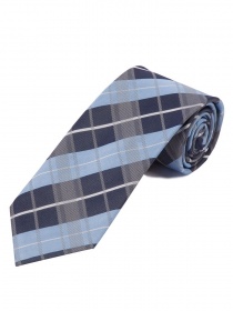 Lange geruite stropdas lichtblauw marineblauw