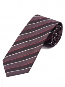 XXL Krawatte stylisches Streifenmuster  tintenschwarz dunkelgrau mittelrot
