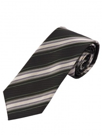 Wunderbare XXL-Krawatte Streifendesign anthrazit elfenbein moosgrün
