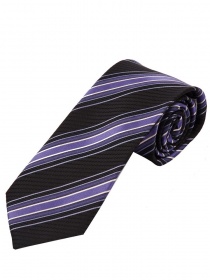 Optimale XXL-Krawatte Streifenmuster dunkelgrau purpur perlweiß