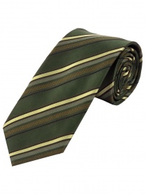 Prachtige XXL Business Tie Stripe Pattern Olive