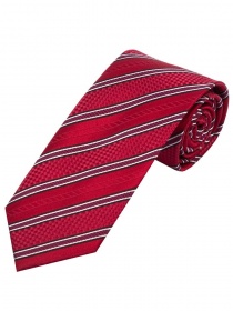 XXL-Krawatte Struktur-Muster Streifen rot schneeweiß