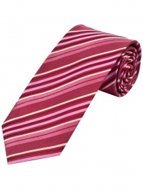 Optimale XXL-Krawatte Streifendesign rot rose schneeweiß