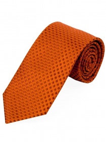 Lange zakelijke stropdas koper oranje structuur