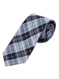 Oversized tartan stropdas donkerblauw ijsblauw