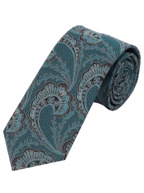 Sevenfold Stropdas Paisley Motief Donker Turquoise